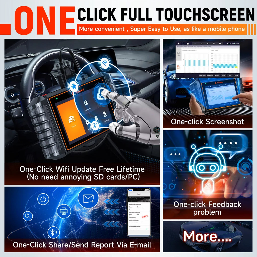 Foxwell NT710  Car Scanner Bi-Directional Control Scan Tool Active Test OBD2 Scanner All Systems Diagnostic Tool 31+ Maintenance Services Automotive Code Reader for  MINI RR OBDII Automobiles