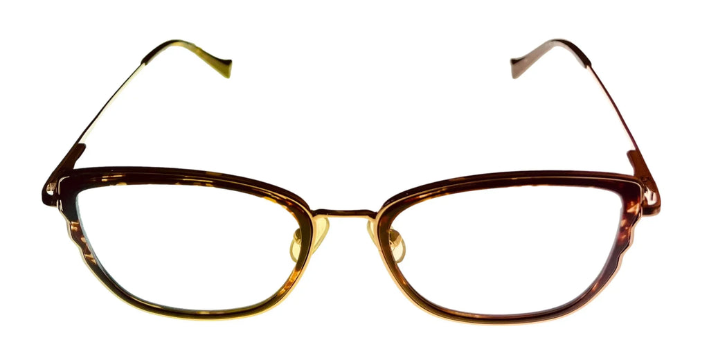 54mm. Lucky Brand Women's Eyeglass Tortoise Gold Butterly Metal D116