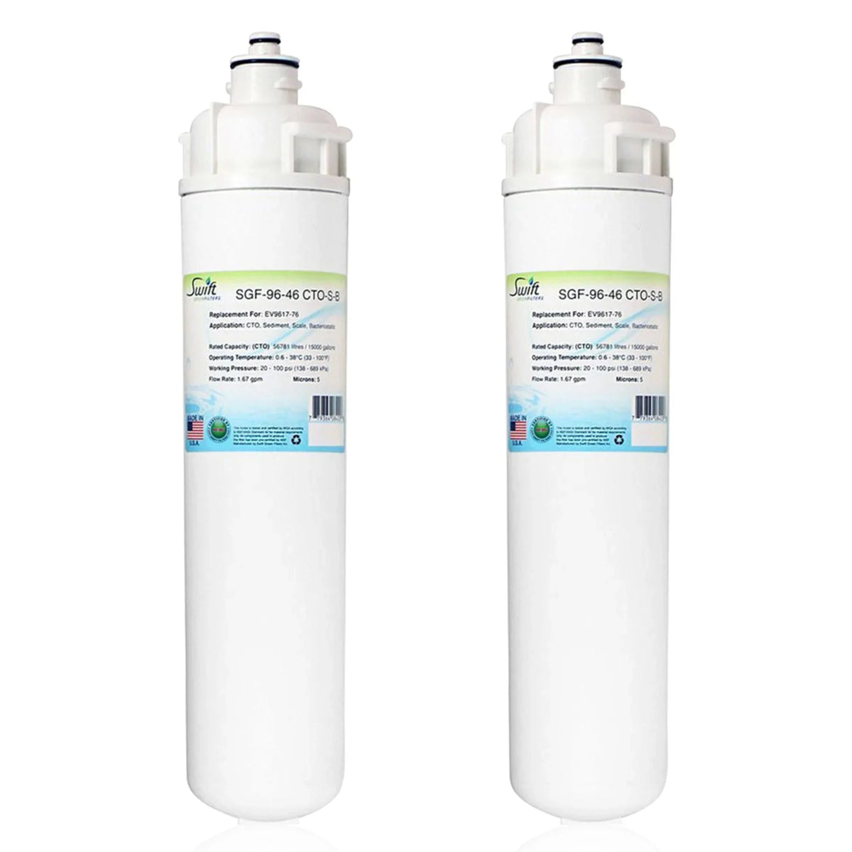 Swift Green Filters SGF-96-46 CTO-S-B suitable Commercial liquid Filter for EV9617-76, Made in USA (Pack of 2)