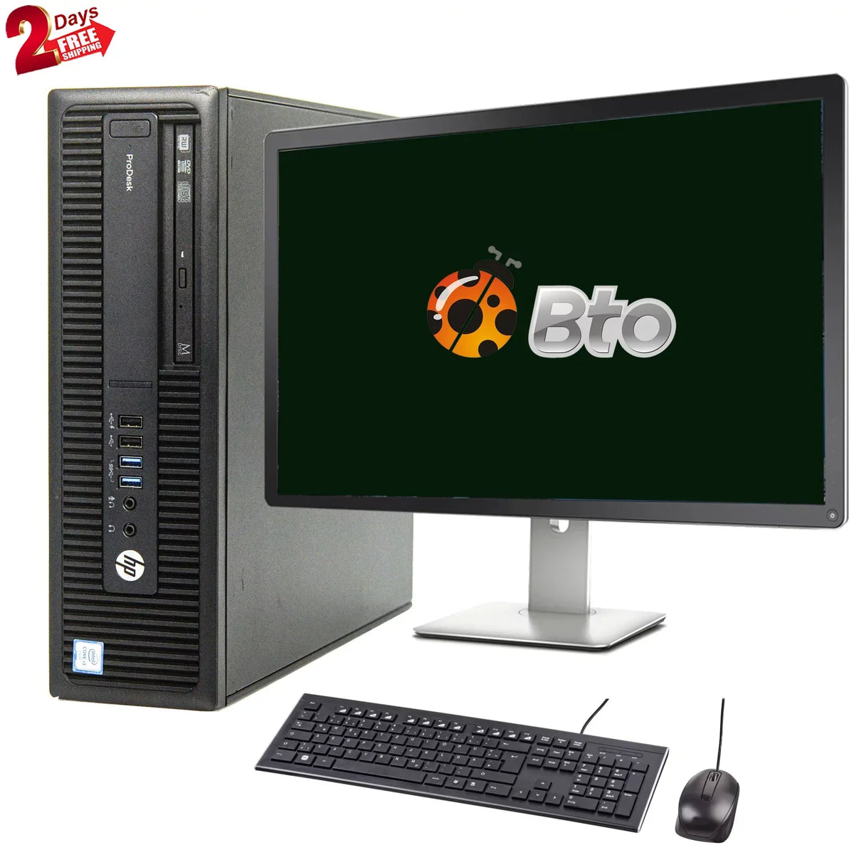 Restored  600 G2 Desktop Computer  Pentium G4400 3.3GHz CPU 8GB Ram, 2TB HDD, New 20" LCD, Keyboard & Mouse, WiFi, DVD, Win10 Pro PC (Refurbished)