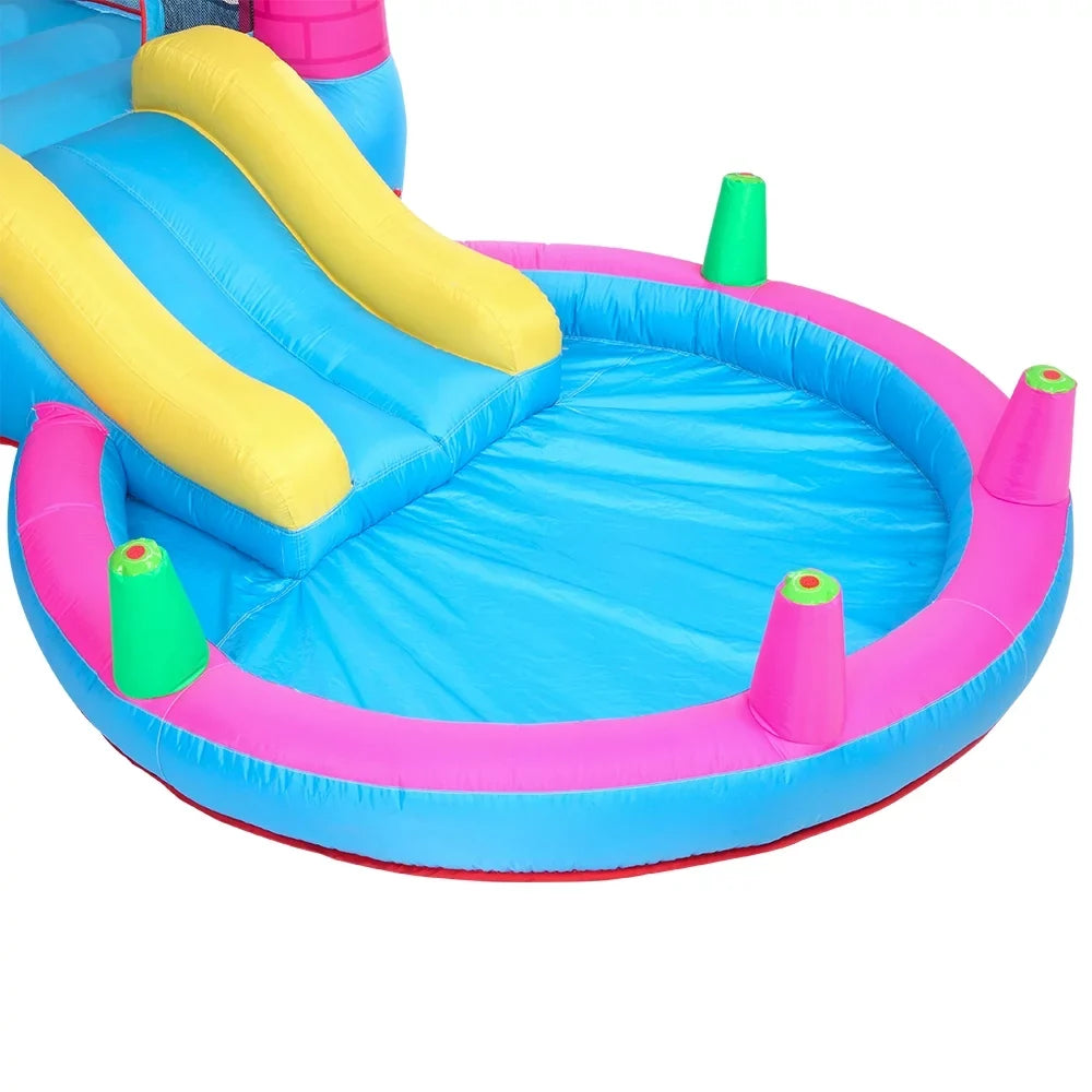 SalonMore Inflatable Bounce House with Blower,Pool & moisture Slide & Splash,Multi-color Tank