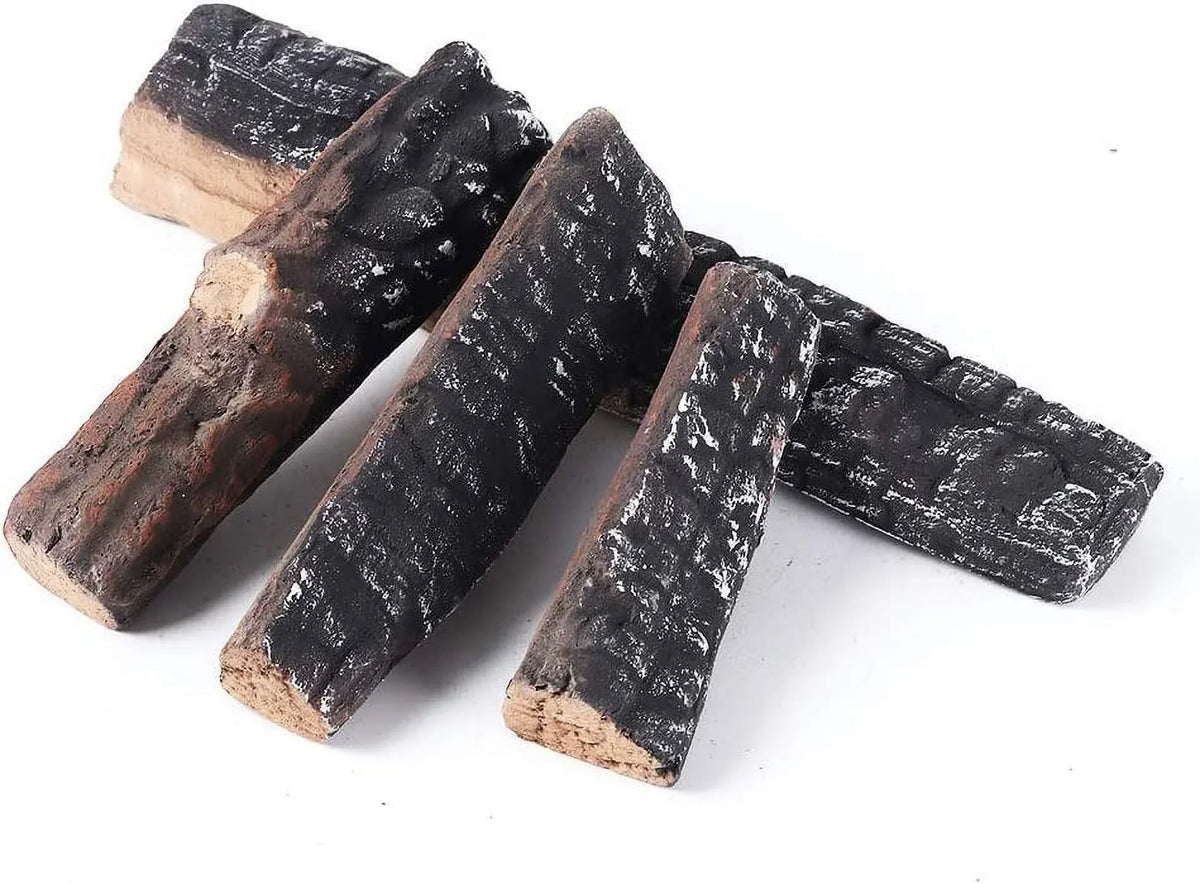 Use in Fireplaces & Fire Pits. Gas Logs 4pcs Gas Fireplace Logs Set of Ceramic Wood Logs