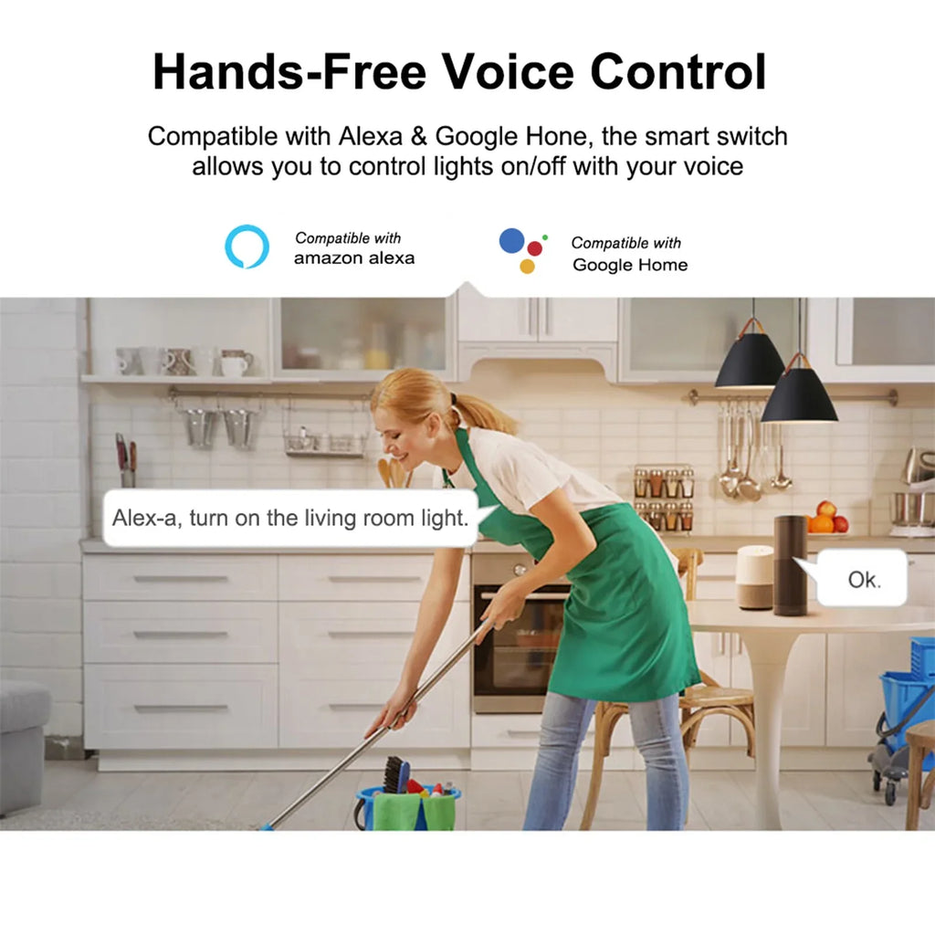 T3US2C-TX 2 Gang Smart WiFi Wall Light Switch 433Mhz RF Remote Control APP/Touch Control Timer US Standard Panel Smart Switch appropriate with Google Home/Nest & Alexa