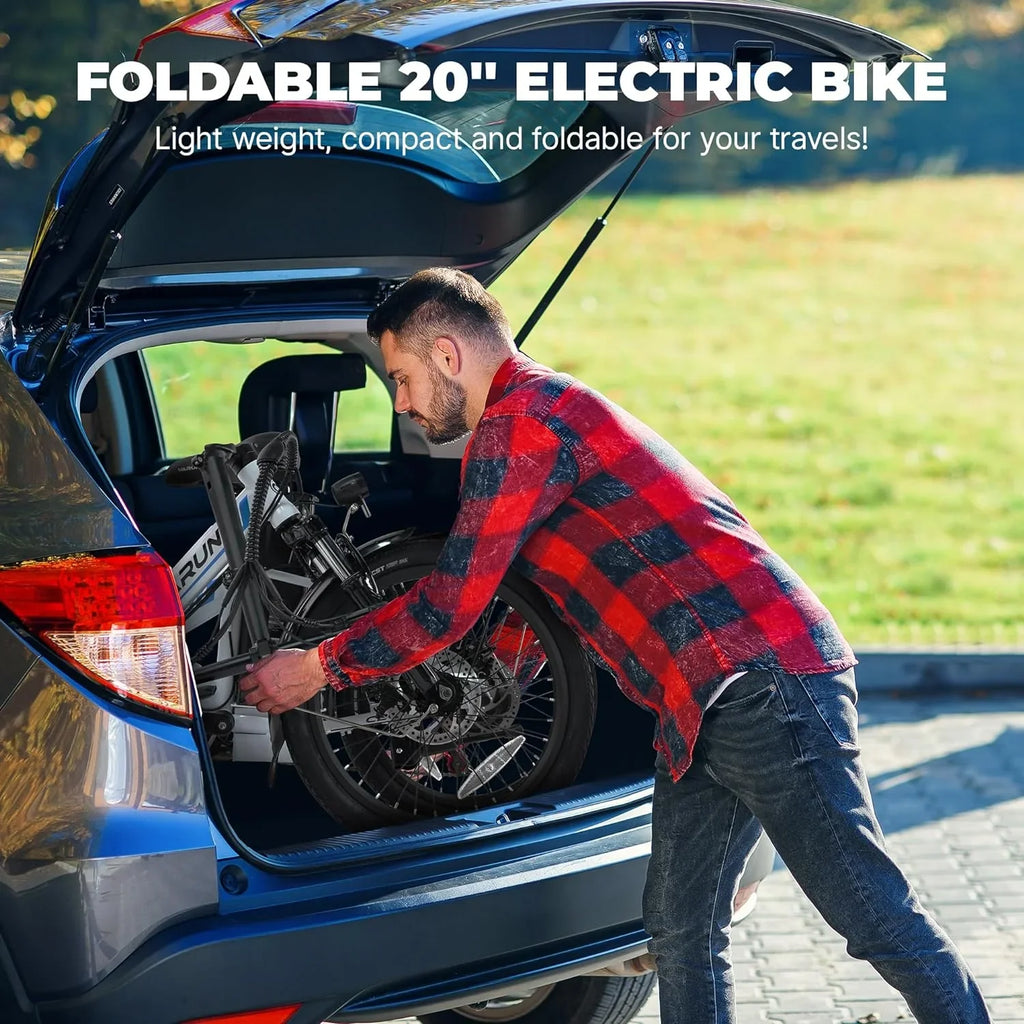 VARUN Electric Bike - 500W Folding Ebike with Stylish 20" Wheels, 48V Lithium Battery for 40 Miles Range and 20MPH Speed
