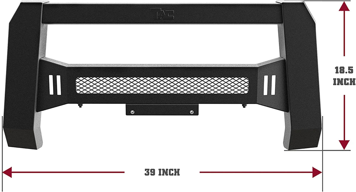 TAC Modular Bull Bar suitable with 2005-2023  Tacoma Pickup Truck Fine Textured Black (Predator Mesh Version)
