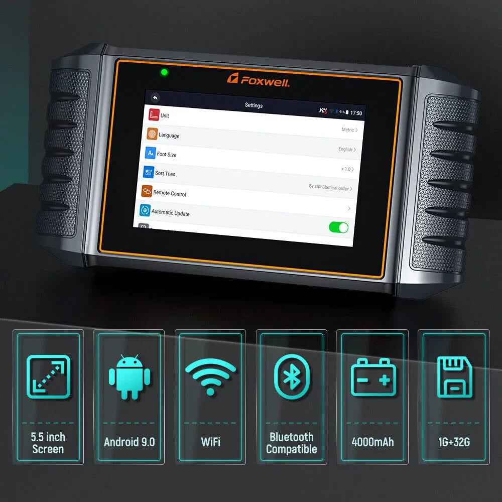 FOXWELL NT710 OBD2 Scanner Code Reader Bi-directional Scan Diagnostic Tool Relearn Coding Reset TPMS fit for