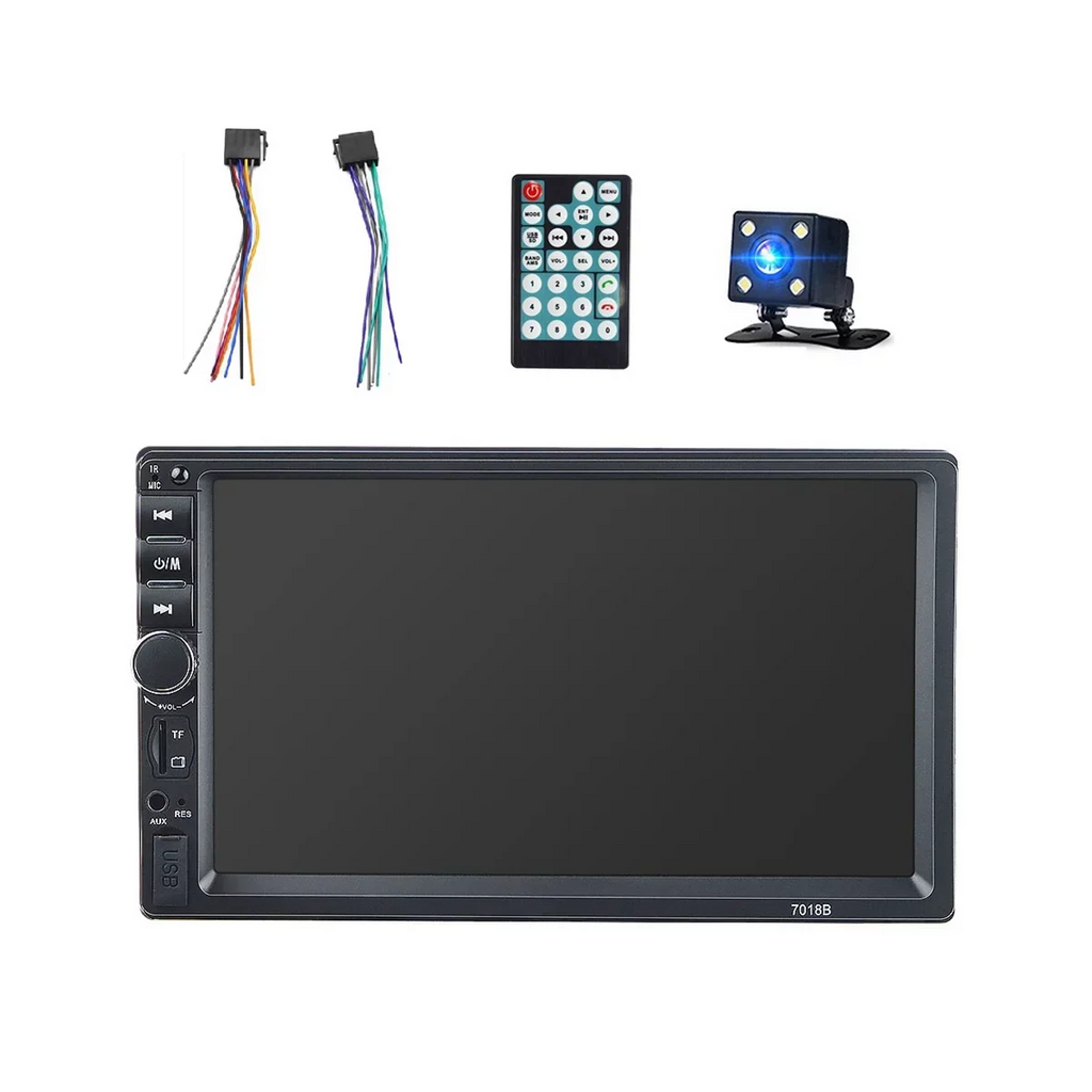 Car Radio Double Din Car Stereo 7 Inch Touch Screen with Bluetooth Mirror Link USB FM Radio Audio Receiver with Backup Camera and Remote Control