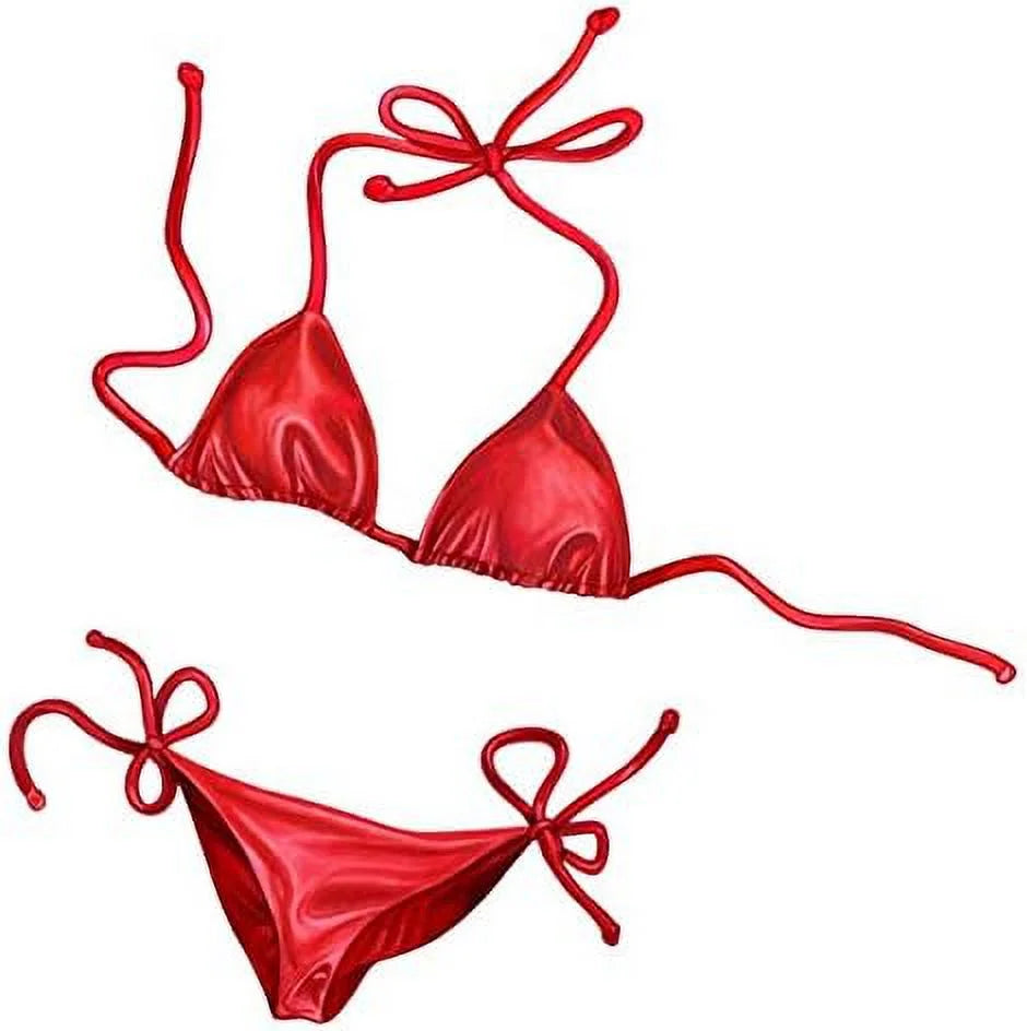Red Bikini Porcelain Swimming Pool Mosaic (25" X 22")