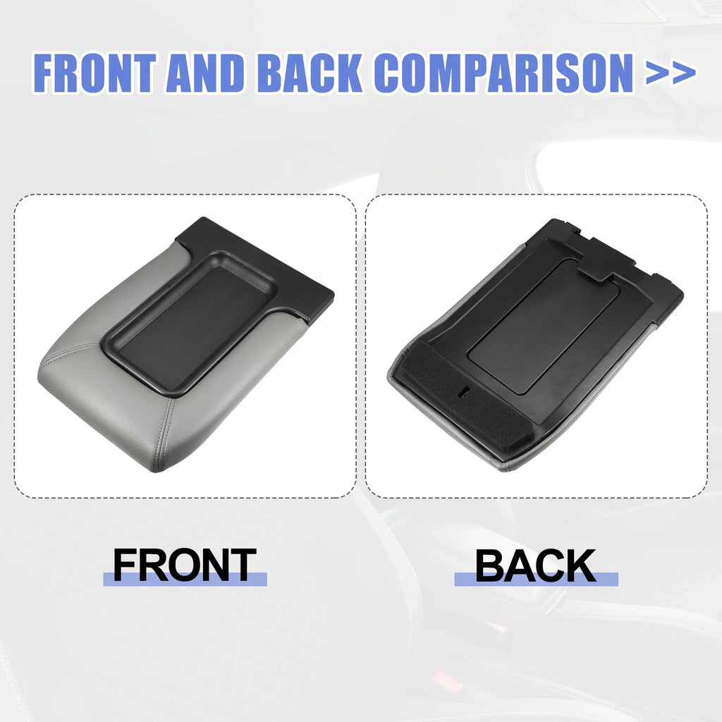 Unique Bargains Center Console Lid Armrest Seat Box protector Protector for Cadillac Escalade 2003-2004 Faux Leather Gray