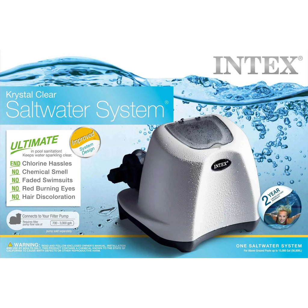 Intex 2800 GPH Pool Sand Filter Pump w/Krystal Clear Saltwater System