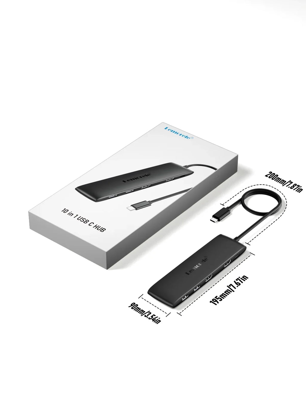 Lemorele 10-in-1 USB C Hub USB C Adapter with 4K 2 HDMI Ports 4 USB 3.1 Gen 2 USB 3.0 Outputs
