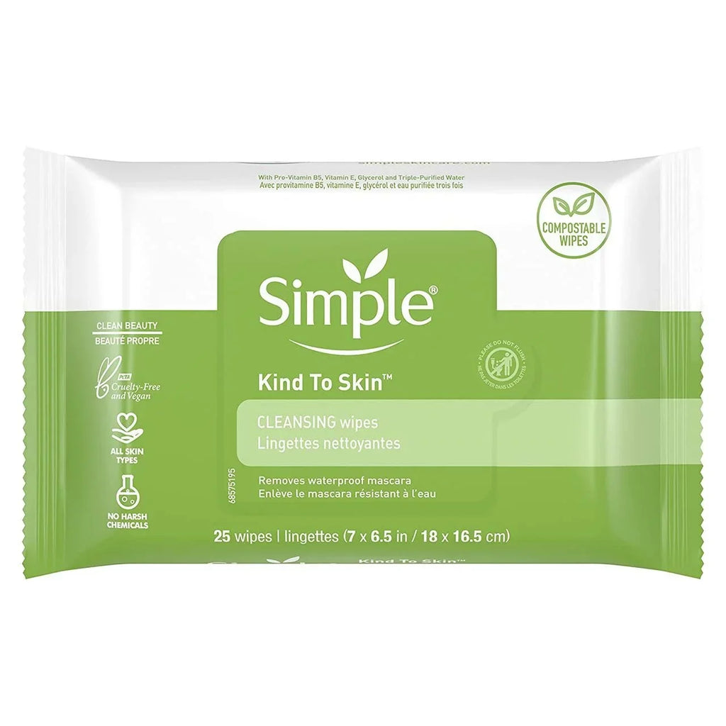 Simple Cleansing Facial Wipes 25 Count (6 Pack)