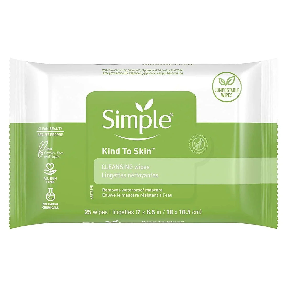 Simple Cleansing Facial Wipes 25 Count (6 Pack)