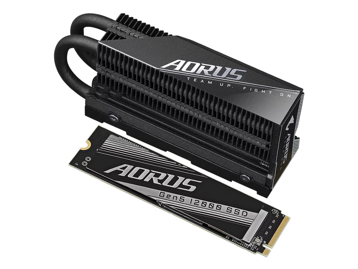 GIGABYTE AORUS Gen5 SSD 12000 SSD 2TB PCIe 5.0 NVMe M.2 Internal Solid State Hard Drive with Read Speed Up to 12400MB/s, Write Speed Up to 11800MB/s, AG512K2TB