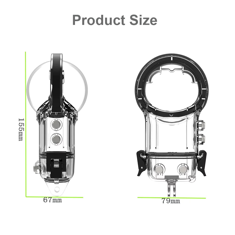 ametoys Panoramic  Dive Case Waterproof Housing Diving Protective Case Underwater 50M with Silicone Lens wrap Replacement for X3  Accessories
