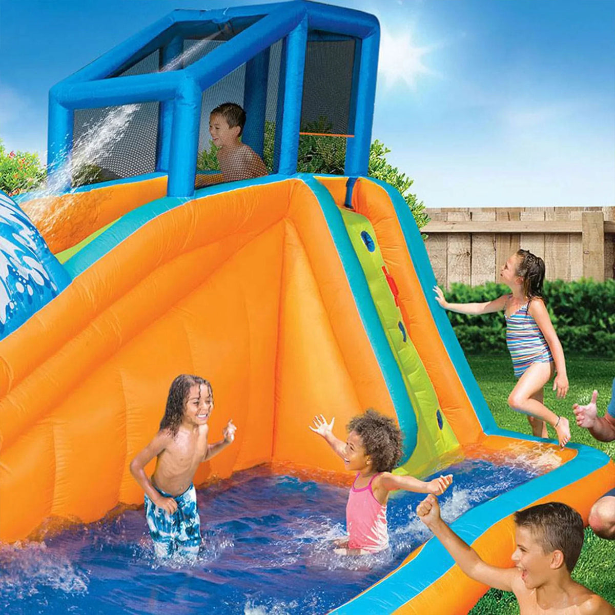 Banzai Surf Rider Kids Inflatable Outdoor Lagoon aqua Slide Splash Park