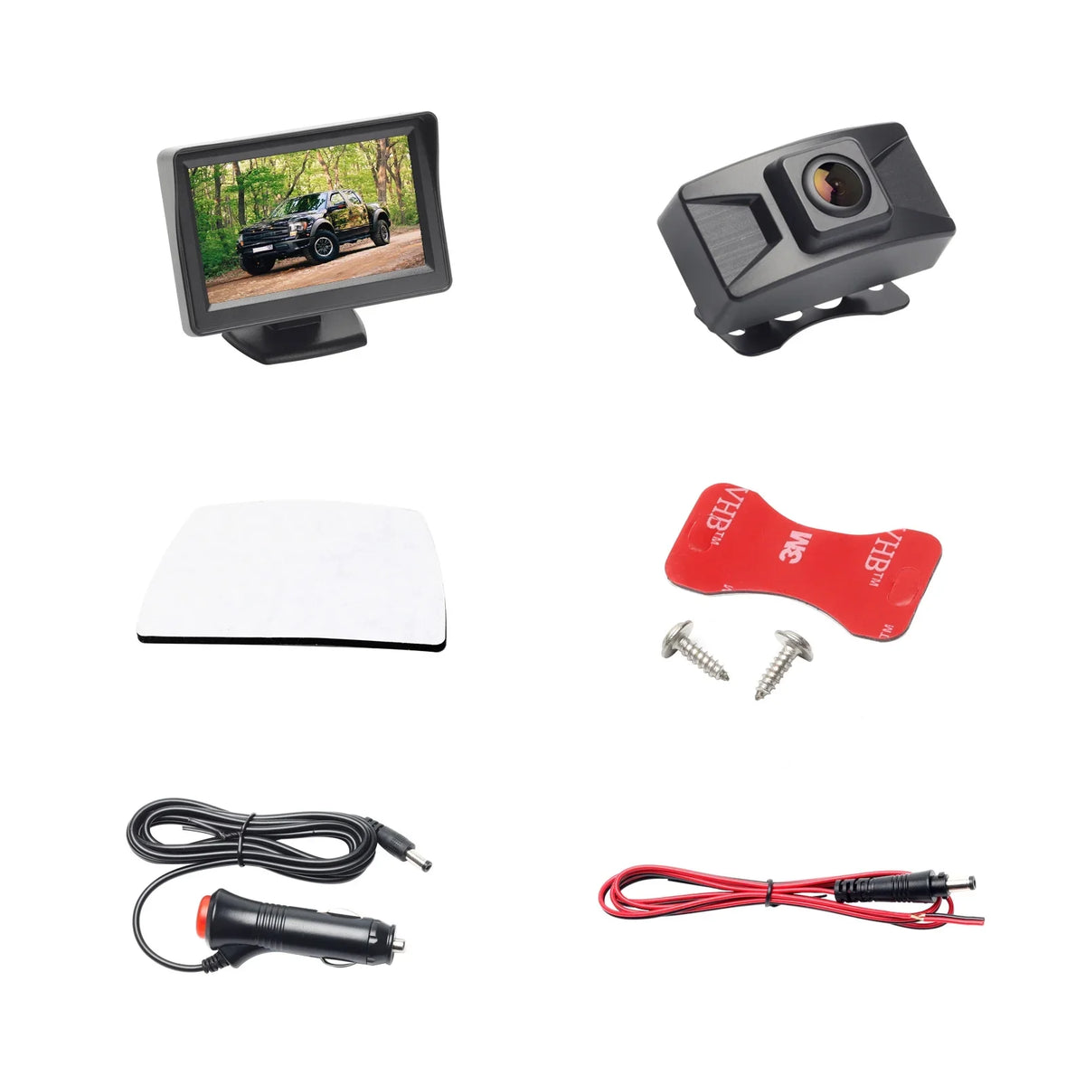 4.3 Inch Wireless Rear View Monitor Kit Backup Camera 720P HD Reverse Camera for Car Van Truck Camper Trailer with Parking Guide Lines