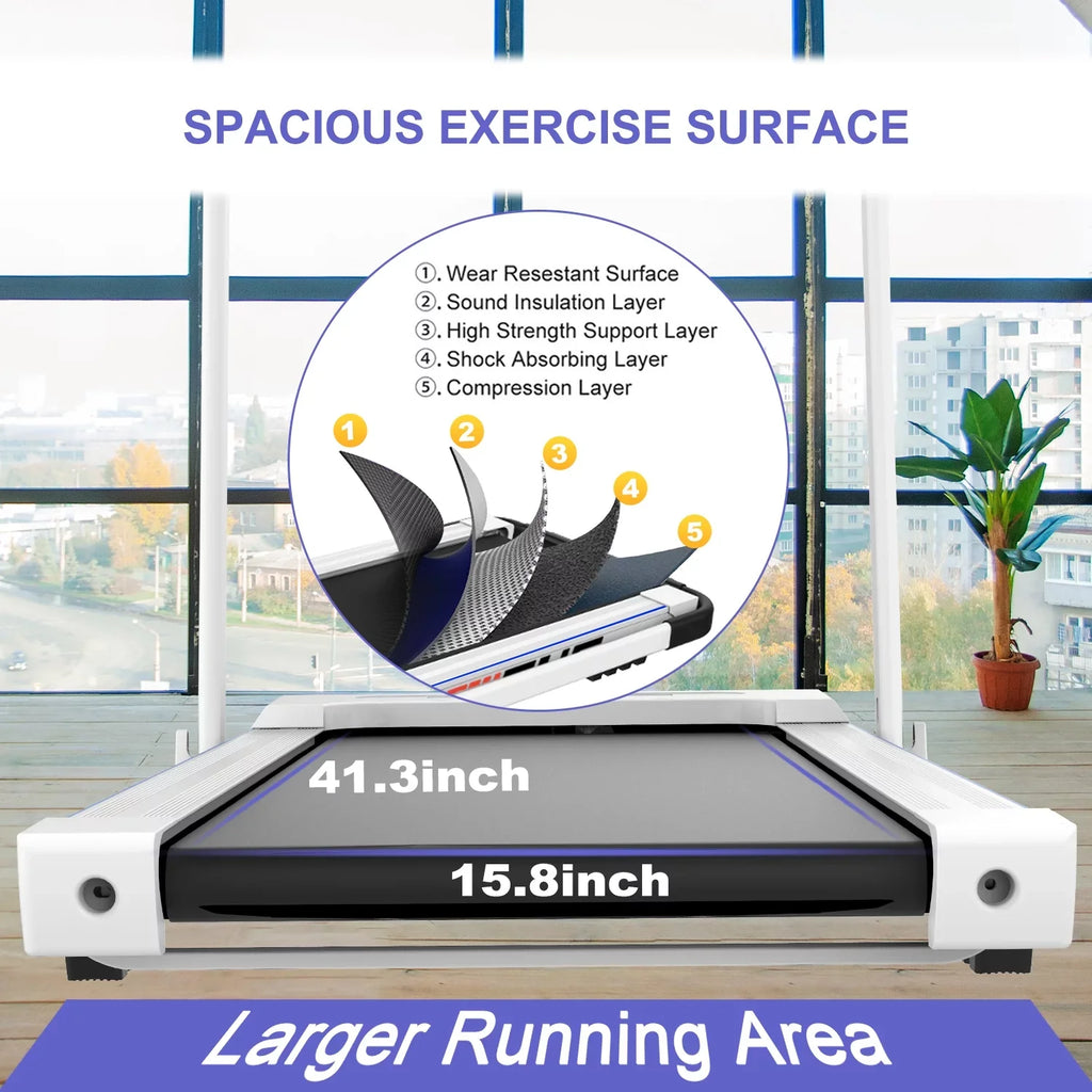 Dcenta FYC 2 in 1 Under Desk Treadmill - 2.5  Folding Treadmill for Home, Installation-Free Foldable Treadmill Compact Electric Running Machine, Remote Control & LED Display Walking Running Joggi
