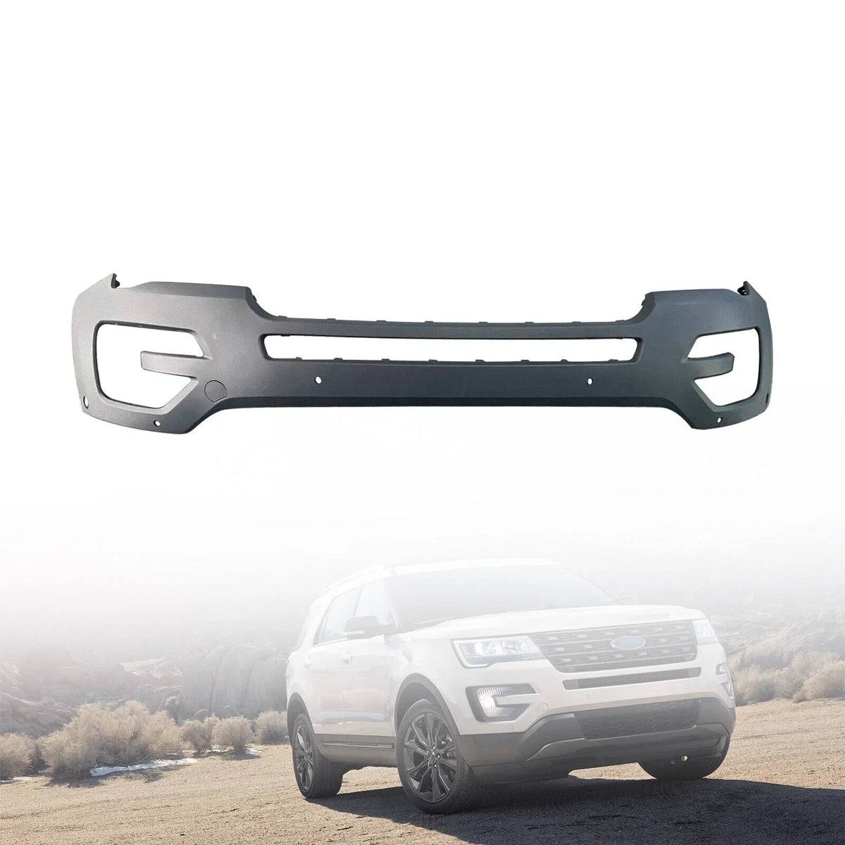 New Front Bumper wrap W/ Tow Hook Hole Fits 16-17  Explorer w/ Sensor Holes