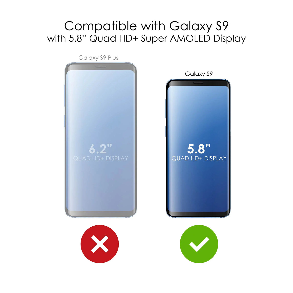 DistinctInk Clear Shockproof Hybrid Case for  Galaxy S9 (5.8" Screen) - TPU Bumper, Acrylic Back, Tempered Glass Screen Protector - Your Faith Can Move Mountains