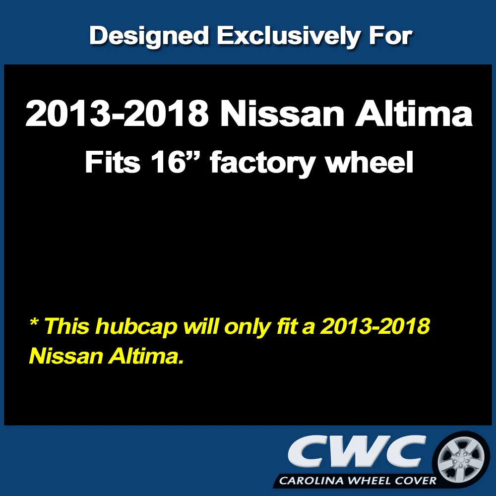 Premium Replica Hubcap for Nissan Altima 2013 - 2018 Replacement (SIngle Hubcap). CarolIna Wheel protector 16-In