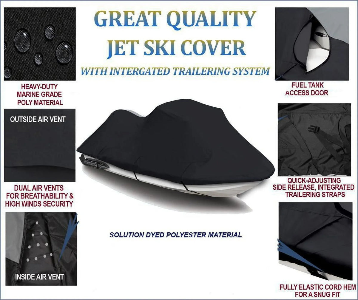 BLACK 600 DENIER JetSki wrap appropriate for JET SKI wrap Sea Doo Spark 2up 900 ACE 2014-2016 2017 2018 2019 2020 2021 2022