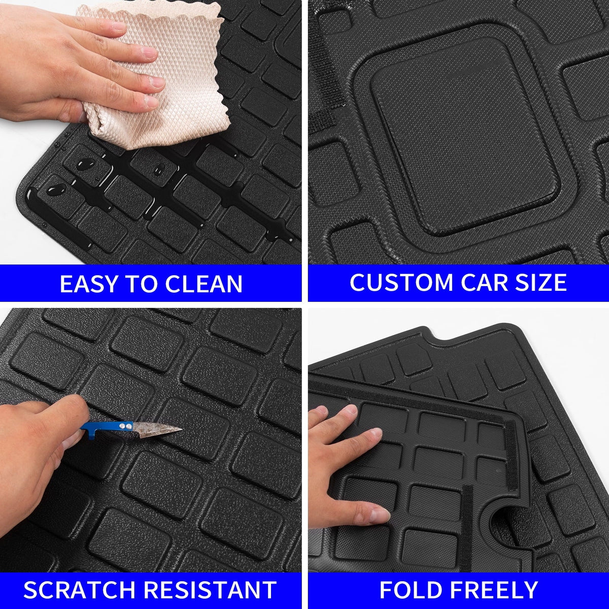 Fit 2013-2023  4Runner Floor Mats Trunk Mat Cargo Mat Cargo Liner All climate Back Seat protector Protector 2022 4 Runner Accessories (Fit Without Sliding Tray)