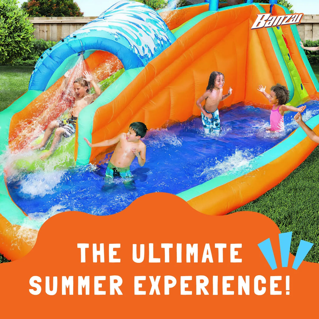 Banzai Surf Rider Kids Inflatable Outdoor Lagoon aqua Slide Splash Park