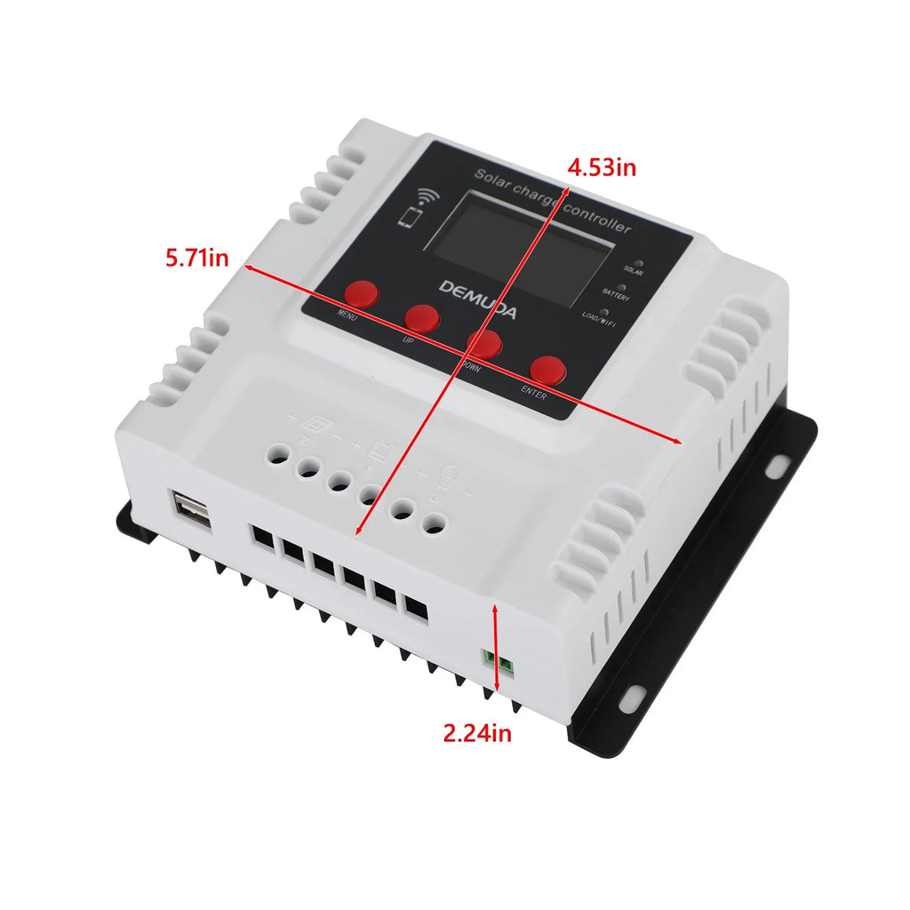 10A 12V 24V 48V Solar Charge Controller With Wifi Monitor PWM LCD Regulator