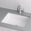 Rectangular Undermount Bathroom Sink with Rear Overflow, White. Miseno  17 x 13 in