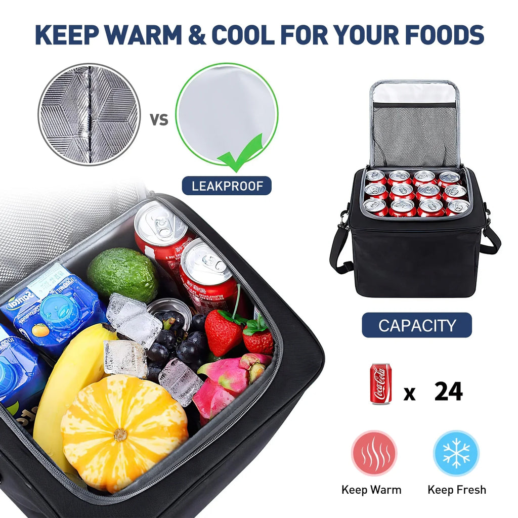 Car Trunk Storage Organizer, 4 in 1 Multi Compartment Collapsible Trunk Storage Box with Leakproof Insulated Cooler Bag for Car Truck SUV